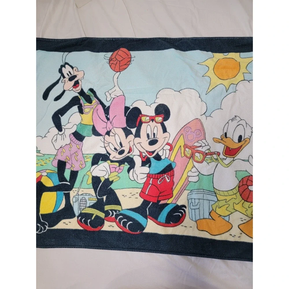 Vintage Disney Mickey Mouse Beach Towel Treasure Island Florida Minnie Donald‎